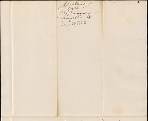 J. Wheelock to George Coffin and Daniel Rose, 30 August 1833
