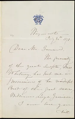 Letter from Maria Weston Chapman, Weymouth, [Mass.], to Francis Jackson Garrison, July 30th, 1878
