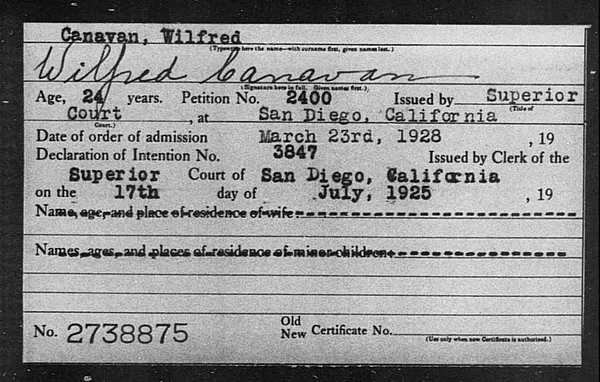 Canavan, Wilfred - 1928