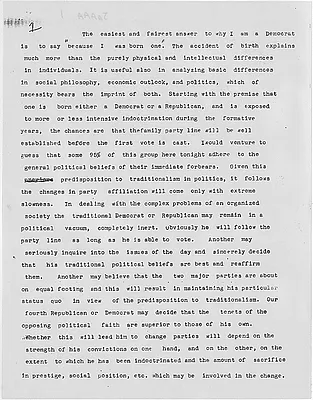 Why I Am A Democrat October 23, 1946