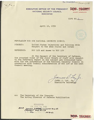 Memorandum from James S. Lay, Jr. to the National Security Council with Attachment
