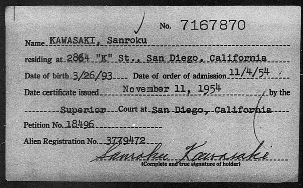 Kawasaki, Sanroku - 1954