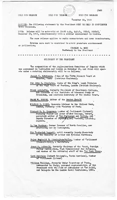 White House Press Release, Statement by President Harry S. Truman