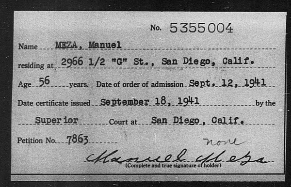 Meza, Manuel - 1941