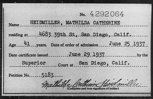 Heidmiller, Mathilda Catherine - 1937