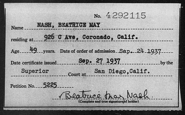 Nash, Beatrice May - 1937