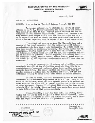 Report to President Harry S. Truman from the National Security Council