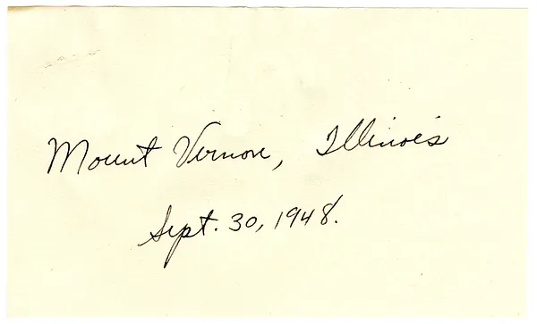 Press Release, Speech of President Harry S. Truman, Mount Vernon, Illinois