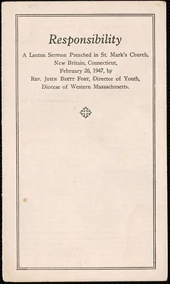 A Sermon Preached by Rev. John Brett Fort