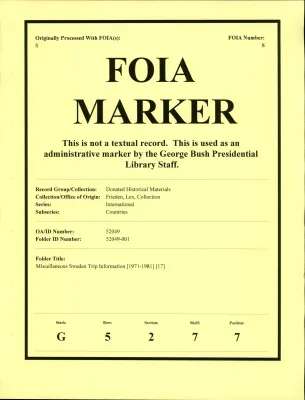 Miscellaneous Sweden Trip Information [1971-1981] [17]