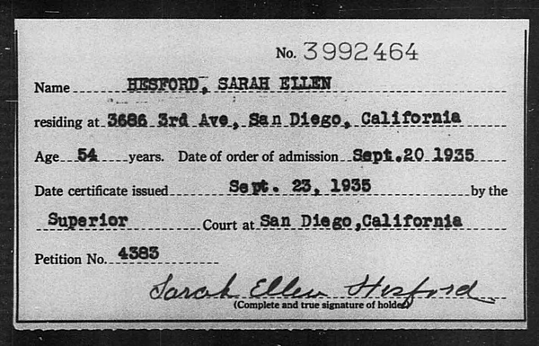 Hesford, Sarah Ellen - 1935