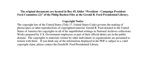 President - Campaign President Ford Committee (2)