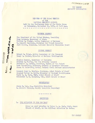 Minutes of the One Hundred and Twenty-Third Meeting of the National Security Council