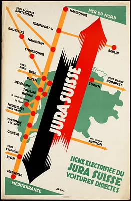 Jura Suisse. Ligne électrifiée du Jura Suisse voitures directes