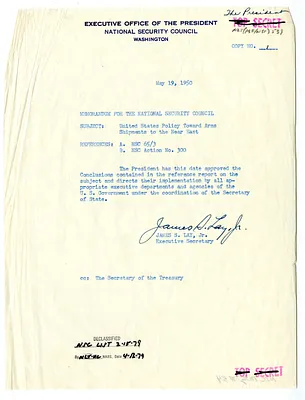 Memorandum from James Lay to the National Security Council