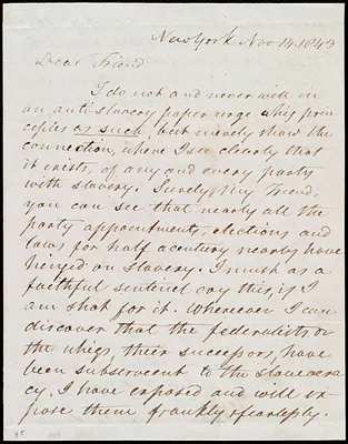 Letter from David Lee Child, New York, to Maria Weston Chapman, Nov. 14, 1843