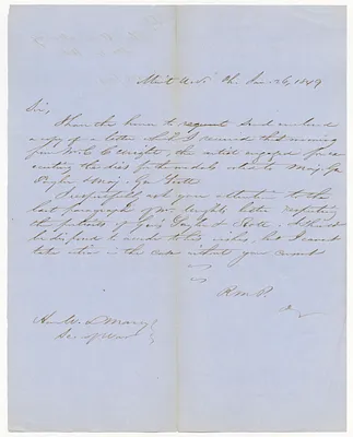 Letter from R. M. Patterson, Director of the Mint to W. L. Marcy, Secretary of War
