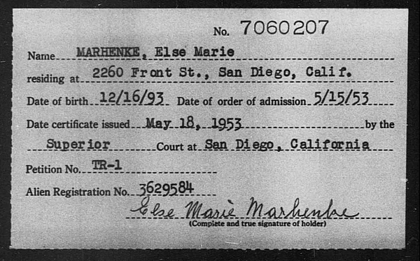 Marhenke, Else Marie - 1953