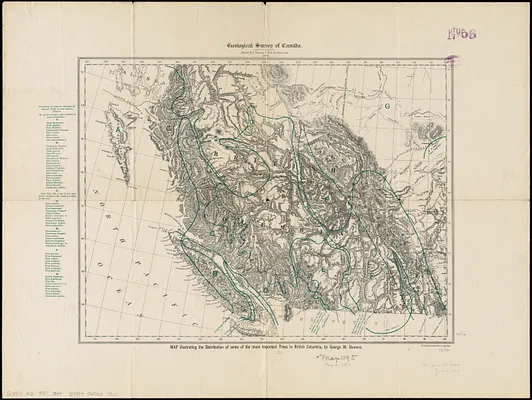 Map illustrating the distribution of some of the more important trees in British Columbia