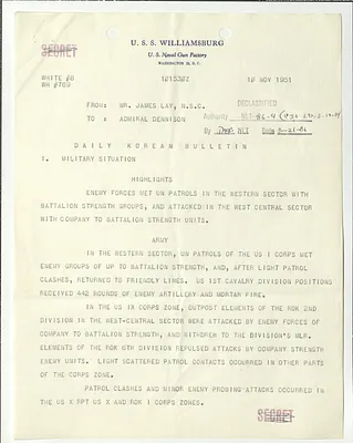 Memorandum, Daily Korean Bulletin
