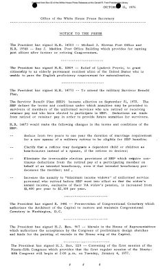 Signing of H.R. 14503, H.R. 11809, H.R. 14773, S. 3441, H.J. Res. 967, and H.J. Res. 1119 [Bill]