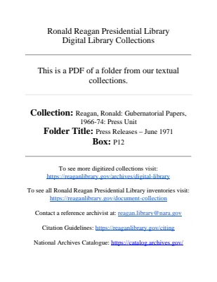 Press Releases - June 1971