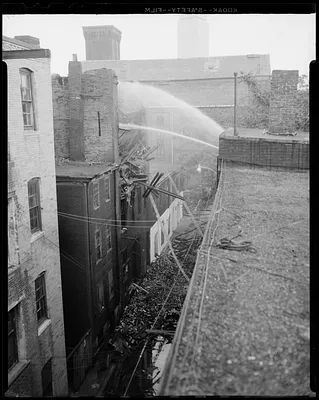 Street scene of firefighting