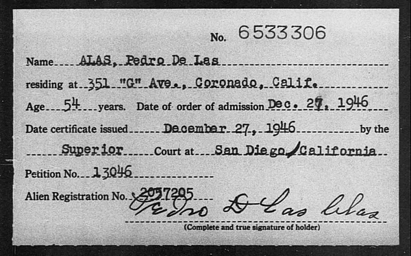 Alas, Pedro De Las - 1946