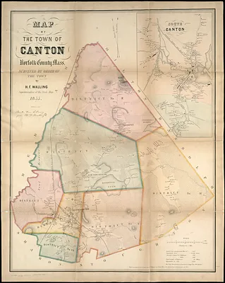 Map of the town of Canton, Norfolk County, Mass