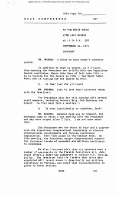 Press Secretary Briefings, 9/12/74