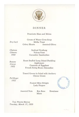 State Dinner Menu