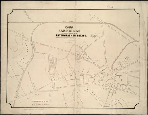 Plan of a part of Cambridge showing the location of the Fayerweather Estate