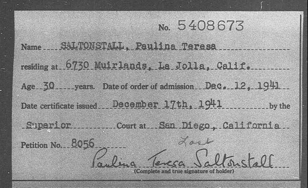 Saltonstall, Paulina Teresa - 1941