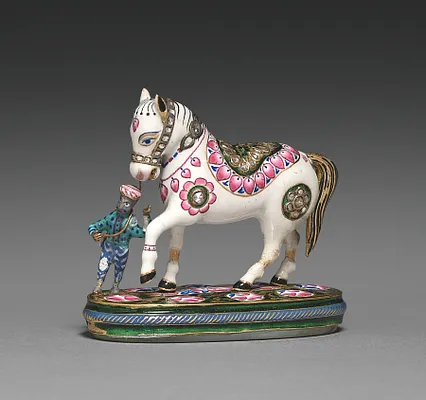 Ladies Hand Mirror with Horse as Handle