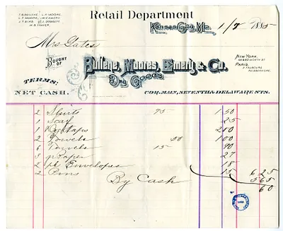 Bill from Bullene, Moores & Emery to Elizabeth E. Gates