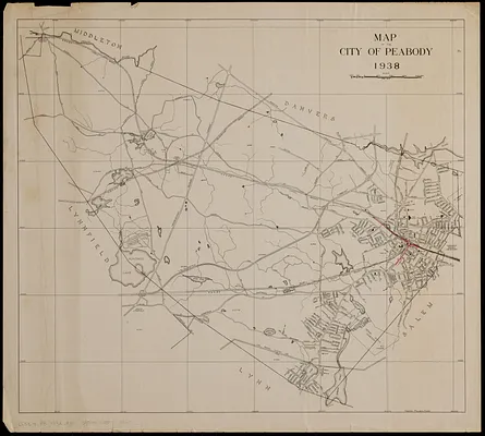 Map of the city of Peabody