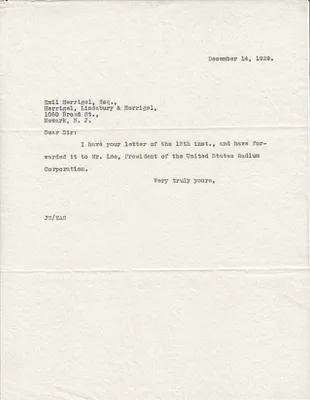 Letters Sent to Emil Herrigel, December 14, 1929