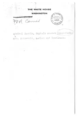 Draft of Speech of President Harry S. Truman at the Commissioning of the USS Franklin D. Roosevelt