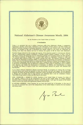 National Alzheimer's Disease Awareness Month, November 2004