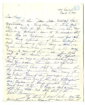 Letter from Myra Hornbuckle to Harry S. Truman