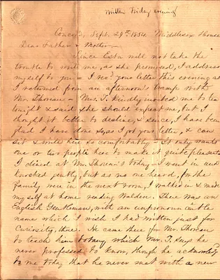 James W. Spooner to Ephraim and Mary Spooner Sept. 29 1854