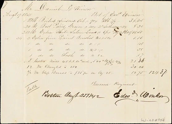 Miscellaneous household receipts