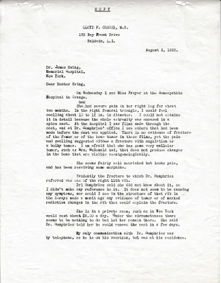 Letters Sent to James Ewing, August 5, 1933