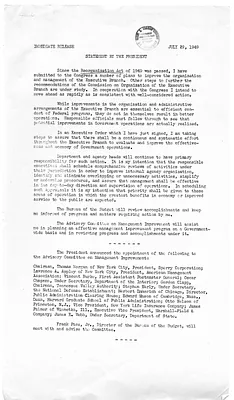 Press Release, Statement by the President and Executive Order