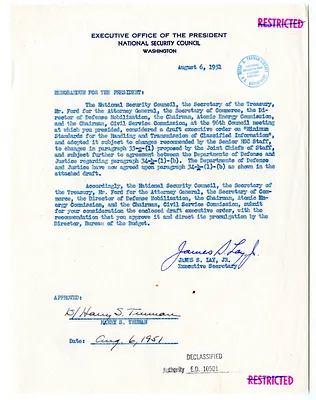 Memorandum from James S. Lay, Jr. to President Harry S. Truman