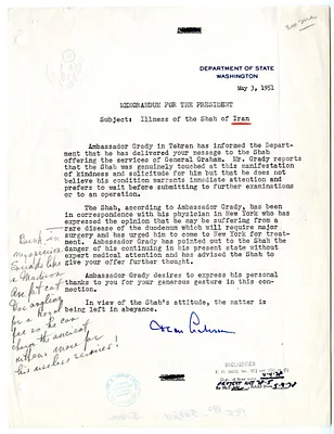 Memorandum from Secretary of State Dean Acheson to President Harry S. Truman