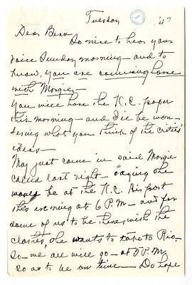 Letter from Madge Gates Wallace to Bess W. Truman