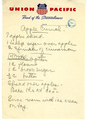 Recipe for Apple Crunch