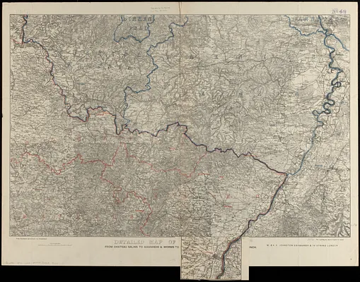 Detailed map of the seat of war from Chateau Salins to Mannheim & Worms to Strasbourg