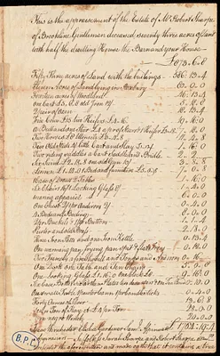 Appraisal of estate of Robert Sharpe
